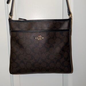 Coach Signature Dark Brown Crossbody Bag